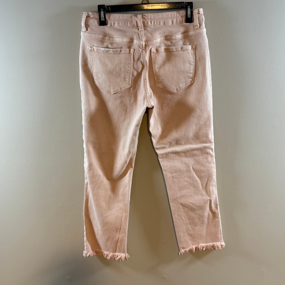 Vervet Los Angeles Womens Peach Pink Cropped Raw Hem Jeans V3370PP Size 30 - Picture 2 of 5